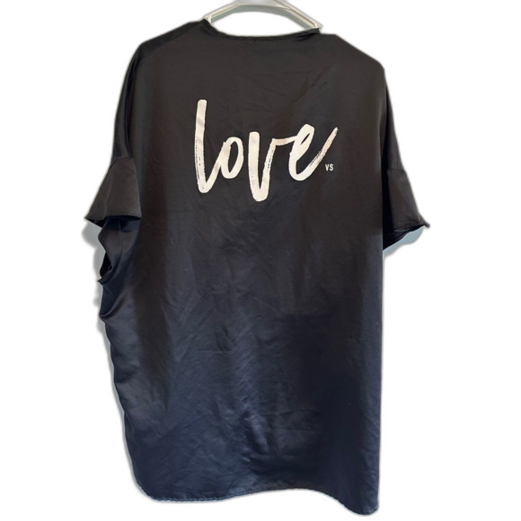 Victoria's Secret Other - Victoria's Secret Black Flutter Short Sleeve Graphic Love VS Robe
